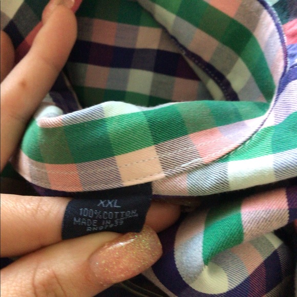 Charleston Threads plaid costal color button-upXXL - Picture 9 of 10